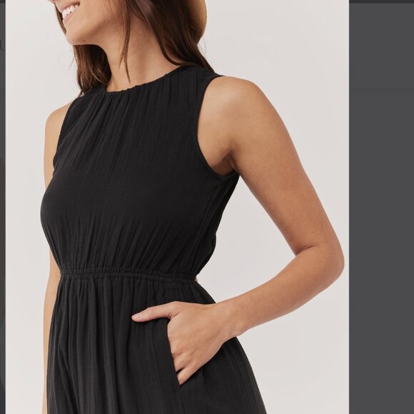 Pact Gauze Tiered Midi Dress - faded black color - Picture 3 of 5